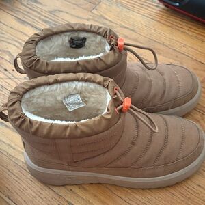 UGG Tan Quilted Ankle Boots with Cozy Lining